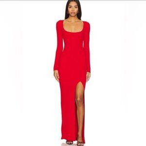 Elegant Red Long Sleeve Dress from Good American